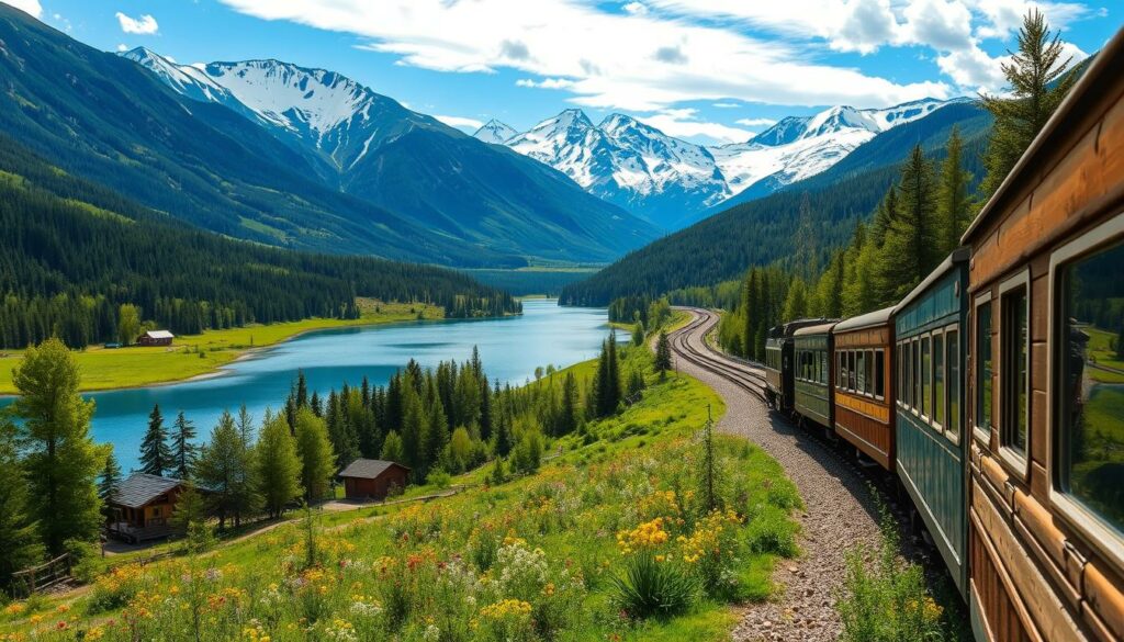 Transsibirische Eisenbahn durch Sibirien