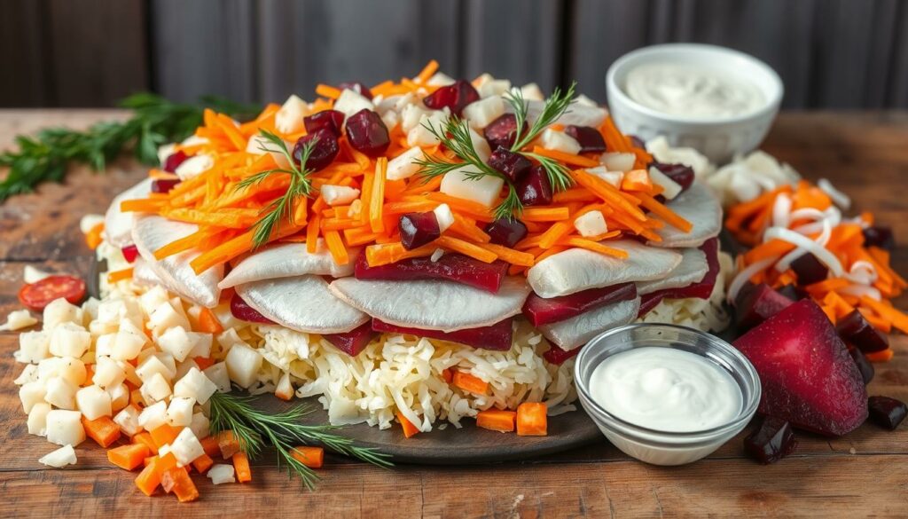 Zutaten für Hering im Pelzmantel Salat